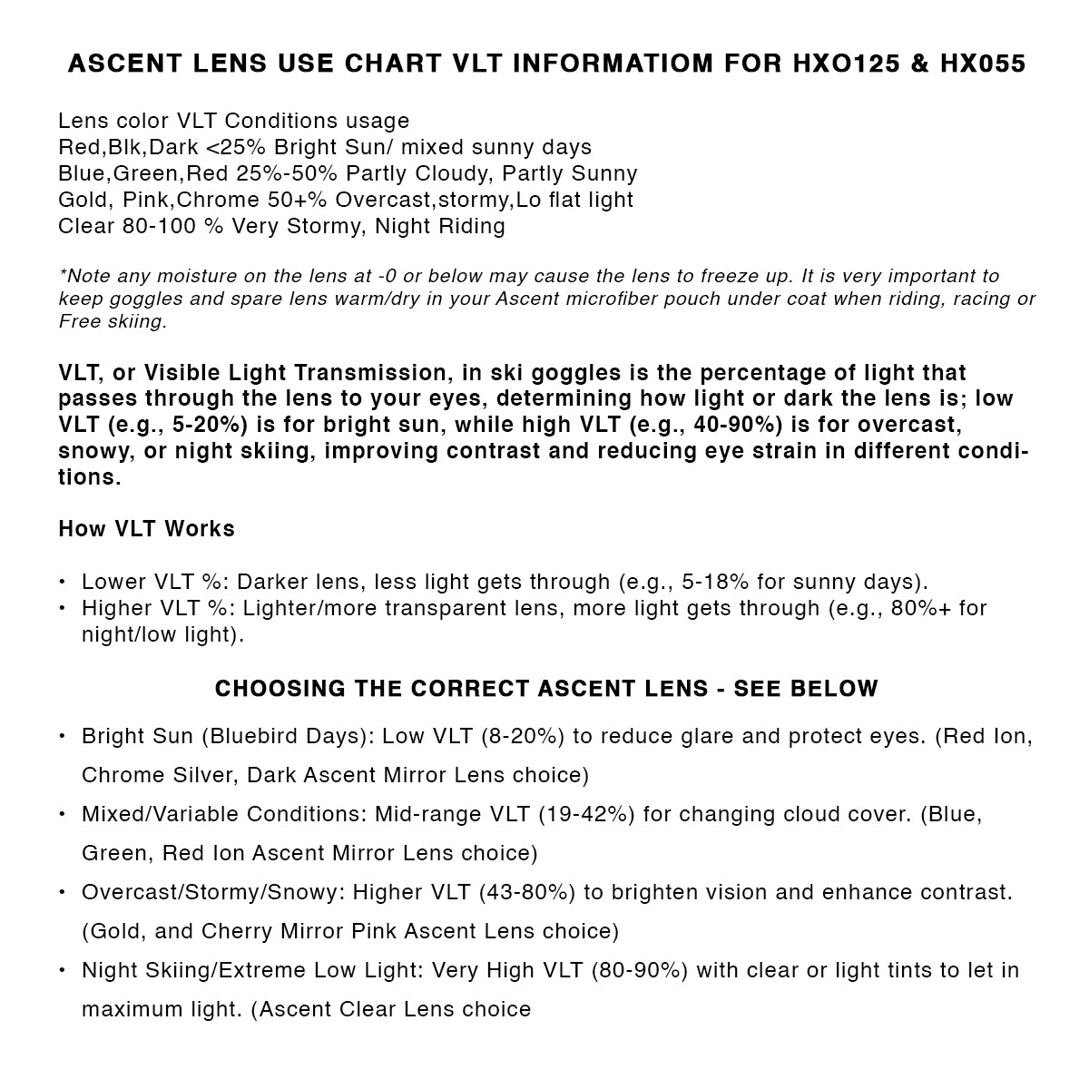 Ascent HXO125 Road Trip Magnetic Lens Goggles Large/Mid/Narrow
